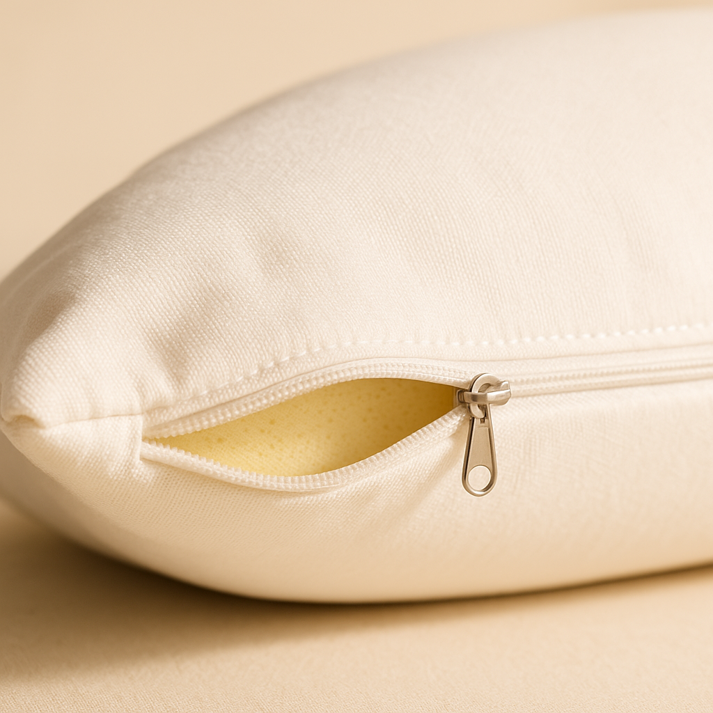 The LUREXO Cervical Pillow's removable, washable cover, unzipped