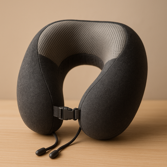 LUREXO Travel Pillow, dark gray, with front buckle closure